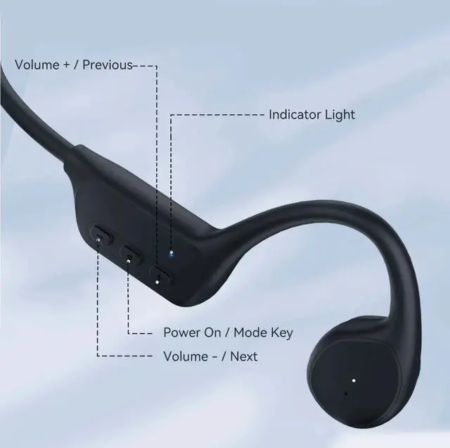 Alt view image 3 of 5 - NANK Runner Pro2 Bone Conduction Open-ear Wireless Bluetooth IP68 Waterproof Headphones with 32G MP3 Player