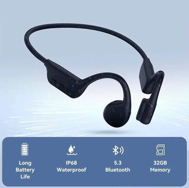 Alt view image 2 of 5 - NANK Runner Pro2 Bone Conduction Open-ear Wireless Bluetooth IP68 Waterproof Headphones with 32G MP3 Player
