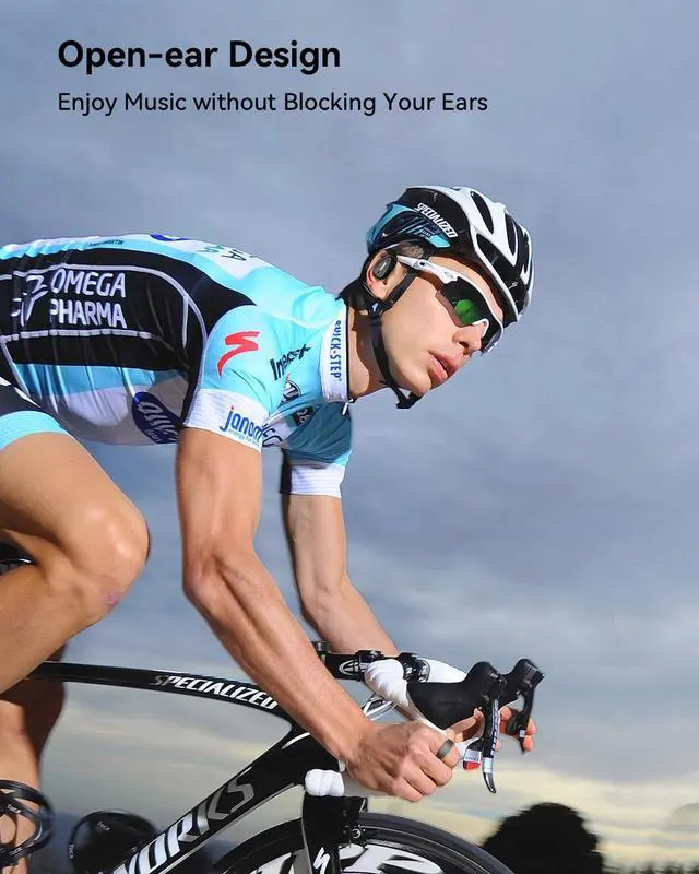 Alt view image 3 of 7 - NANK OE Mix Open-Ear Headphones, Bluetooth 5.4 Wireless Sports Headphones with Earhooks, 18Hrs Sports Earbuds with Charging Case for Running, Cycling, Walking, Workout