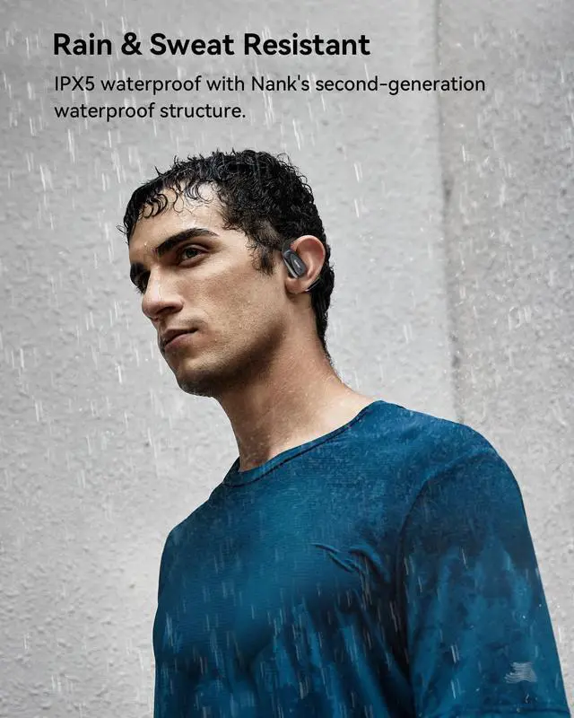 Alt view image 5 of 7 - NANK OE Mix Open-Ear Headphones, Bluetooth 5.4 Wireless Sports Headphones with Earhooks, 18Hrs Sports Earbuds with Charging Case for Running, Cycling, Walking, Workout