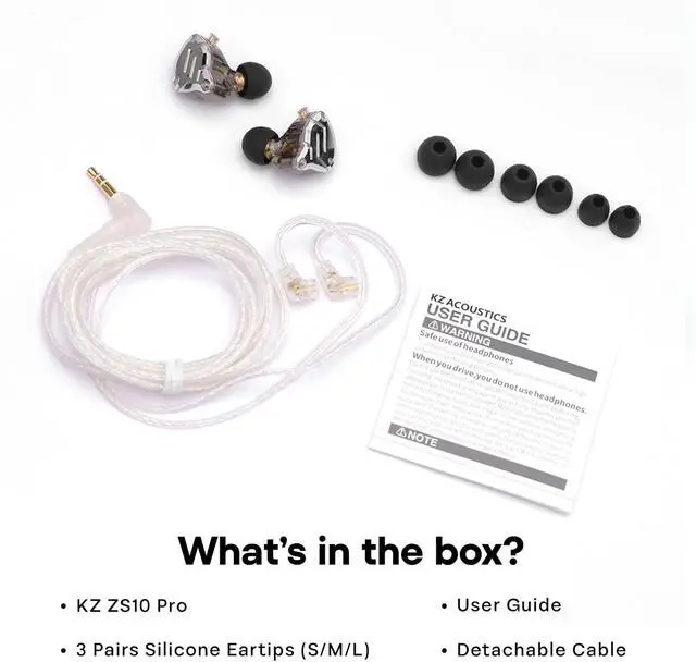 Alt view image 8 of 8 - Linsoul KZ ZS10 Pro, 4BA+1DD 5 Driver in Ear Monitor, HiFi Wired Earbuds, Gaming Earbuds, Hybrid IEM Earphones with Stainless Steel Faceplate, Detachable Cable for Musician(Without Mic, Black)