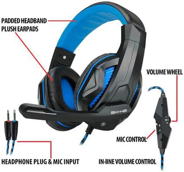 Alt view image 6 of 7 - ENHANCE GX-H2 Computer Gaming Headset with Noise Isolating Ear Pads, Adjustable Mic and Volume Control