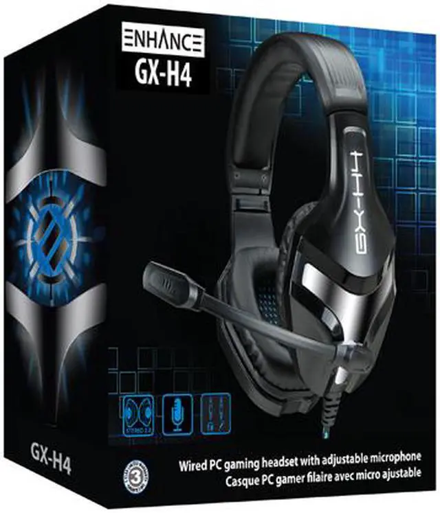 Alt view image 6 of 6 - ENHANCE GX-H4 Stereo Gaming Headset with Adjustable Microphone and Noise-Isolating Earphones