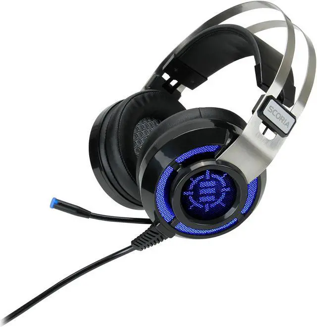 Alt view image 3 of 10 - ENHANCE SCORIA USB PC Gaming Headset with 7.1 Surround Sound, Bass Vibration, Adjustable LED Lighting, Volume Control and Retractable Microphone - TeamSpeak Certified