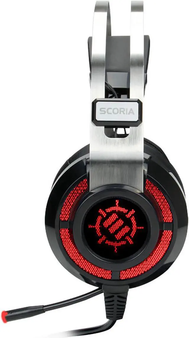 Alt view image 4 of 10 - ENHANCE SCORIA USB PC Gaming Headset with 7.1 Surround Sound, Bass Vibration, Adjustable LED Lighting, Volume Control and Retractable Microphone - TeamSpeak Certified
