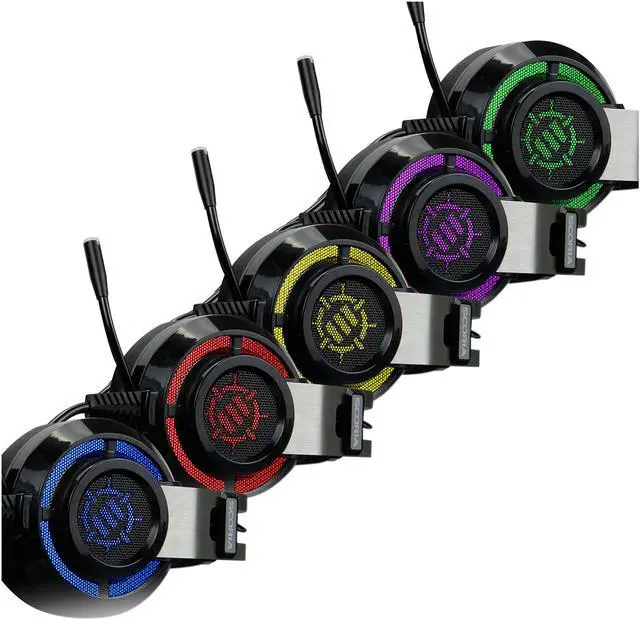 Alt view image 5 of 10 - ENHANCE SCORIA USB PC Gaming Headset with 7.1 Surround Sound, Bass Vibration, Adjustable LED Lighting, Volume Control and Retractable Microphone - TeamSpeak Certified