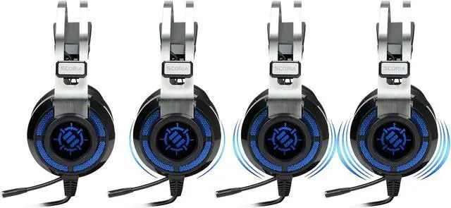 Alt view image 8 of 10 - ENHANCE SCORIA USB PC Gaming Headset with 7.1 Surround Sound, Bass Vibration, Adjustable LED Lighting, Volume Control and Retractable Microphone - TeamSpeak Certified