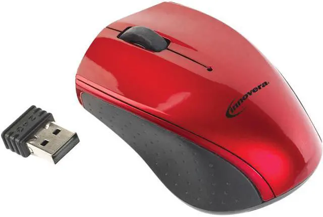 Main image of Innovera IVR62204 Red/Black 3 Buttons 1 x Wheel USB RF Wireless Optical Mini Mouse