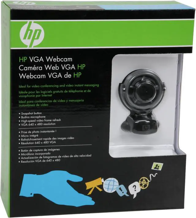 Alt view image 8 of 8 - HP EW193AA#ABA USB 2.0 WebCam