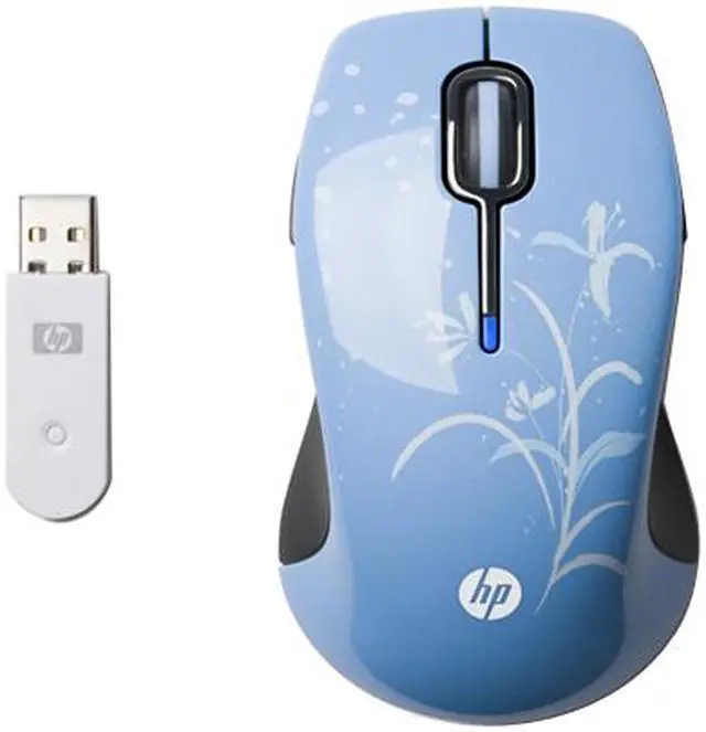 Main image of HP NP141AA#ABA Classy Blue 5 Buttons 27MHz Wireless Optical Comfort Mouse - Water Lily