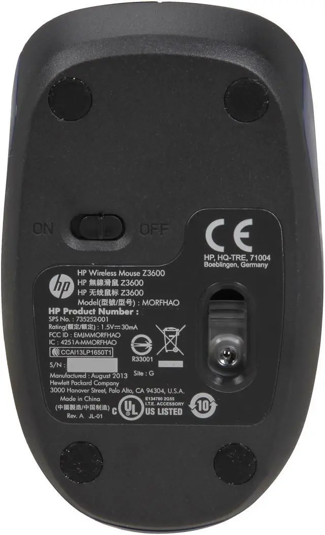 Alt view image 4 of 5 - HP Z3600 E5C14AA#ABA USB RF Wireless Ultrabook Mouse