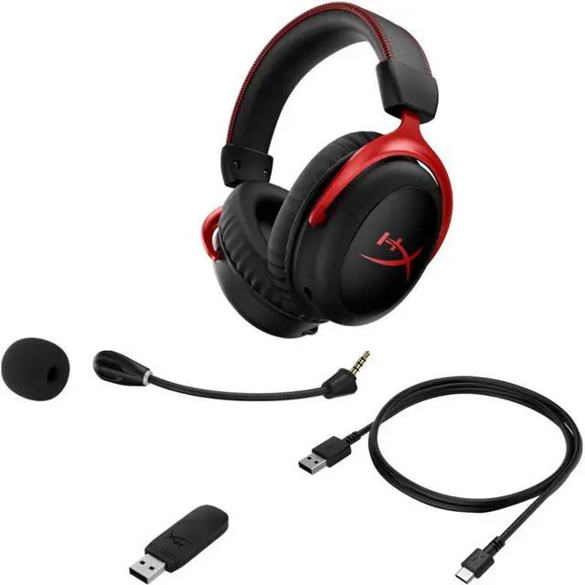 Alt view image 4 of 4 - HyperX - Cloud II Wireless 7.1 Surround Sound Gaming Headset for PC and Playstation - Black/Red