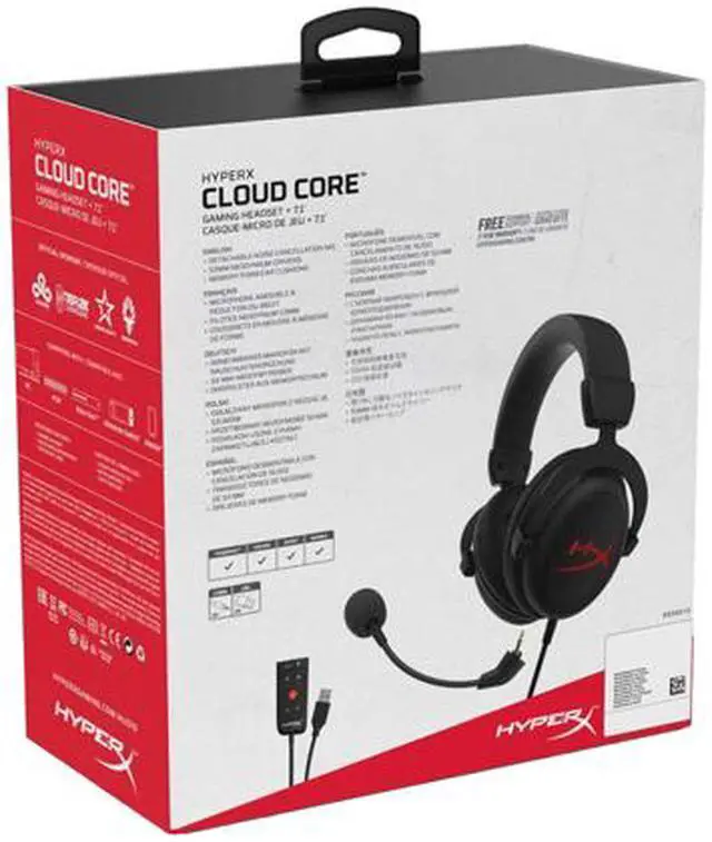 Alt view image 8 of 8 - HyperX Cloud Core + 7.1 - Gaming Headset (Black) HP 4P4F2AA USB 2.0 Connector