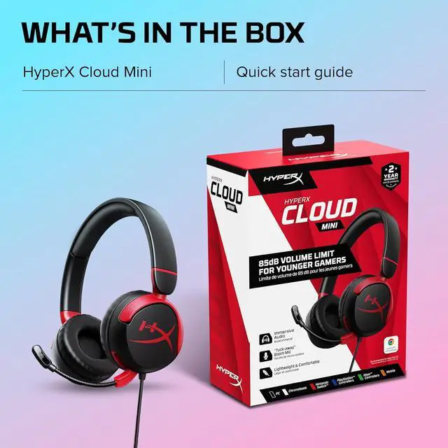 Alt view image 7 of 7 - HyperX Cloud Mini 3.5mm Connector Circumaural Gaming Headset