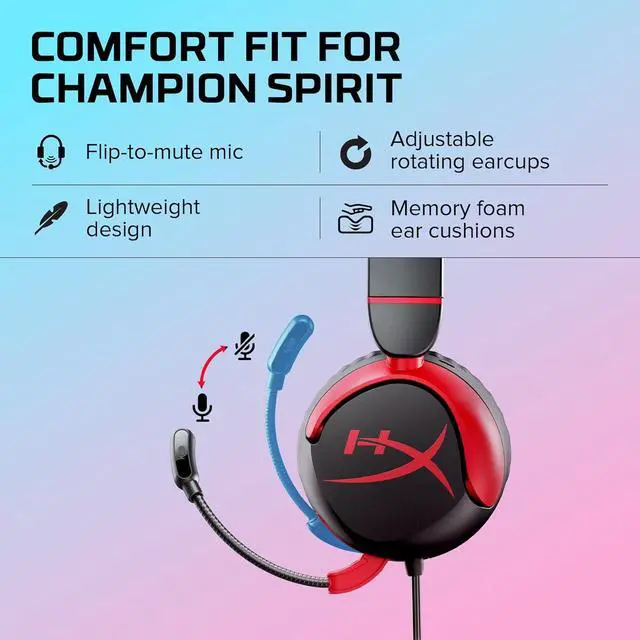 Alt view image 5 of 7 - HyperX Cloud Mini 3.5mm Connector Circumaural Gaming Headset