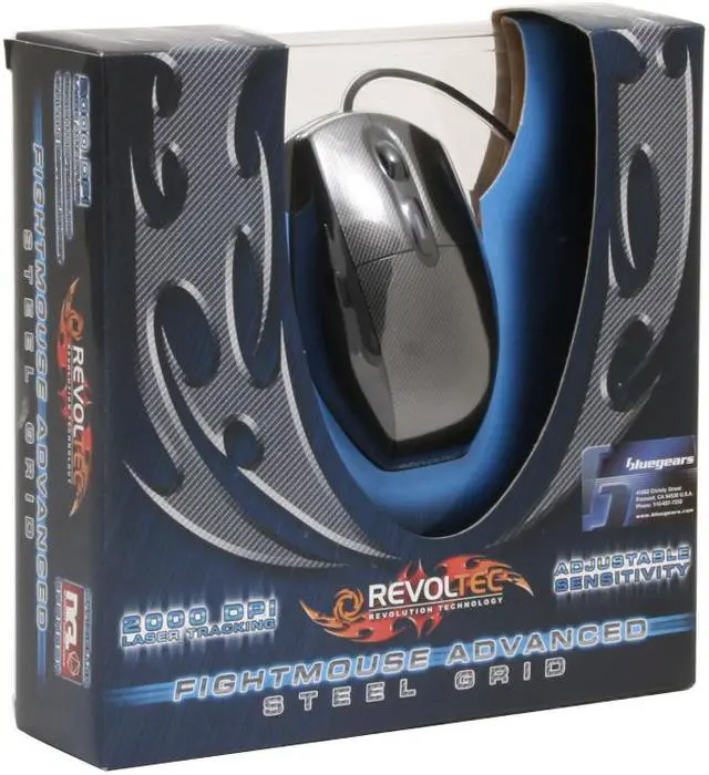 Alt view image 6 of 6 - REVOLTEC BG13390 Silver/Black 6 Buttons 1 x Wheel USB Laser FightMouse Advanced