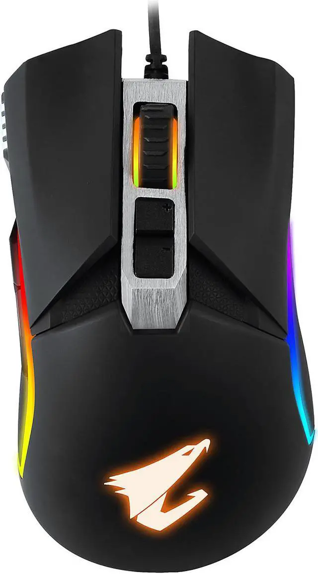 Alt view image 4 of 9 - AORUS M5 Real 16000 DPI Optical Sensor, Ergonomic design, Adjustable Weight and Balance, RGB Fusion 2.0 Wired Gaming Mouse, Matte Black (GM-AORUS M5)