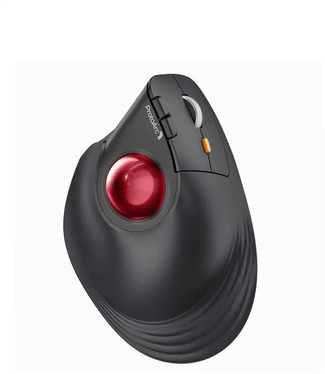 Main image of ProtoArc Vertical Wireless Trackball Mouse, EM05 NL Bluetooth Ergonomic Rollerball Mouse Rechargeable Computer Laptop Thumb Mice, 3 Device Connection, Compatible with iPad, Mac, Windows, PC-Red