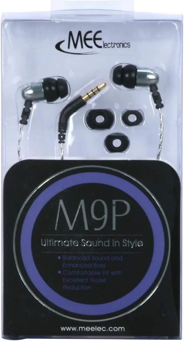 Alt view image 5 of 5 - MEElectronics Hi-Fi Sound-Isolating In-Ear Headphones with Microphone for iPhone and Recent blackberry Models (M9P-SL)