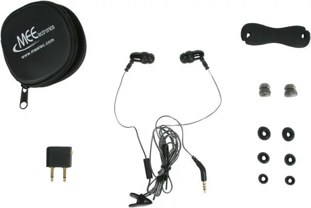 Alt view image 5 of 6 - MEElectronics Black 3.5mm Headset w/Attached Hi-Fi Sound-Isolating In-Ear Headphones with Microphone for Apple Devices and Cell Phones (M9P-BK)