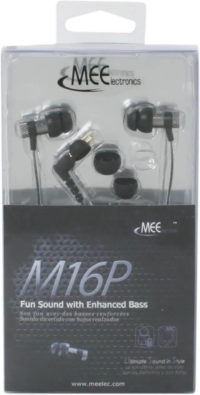 Alt view image 6 of 6 - MEElectronics In Ear Headphones with In-Line Microphone/Single Button Remote for iPhone & Android Phone (M16P)
