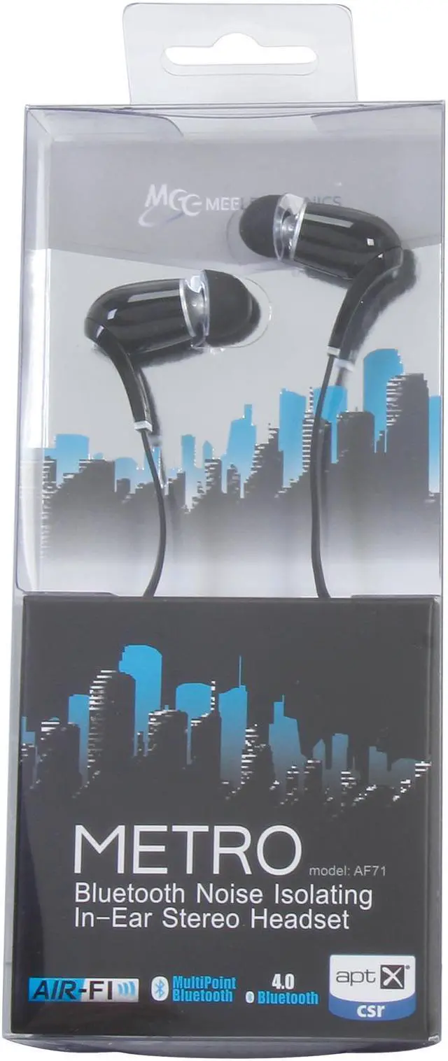 Alt view image 6 of 6 - Mee audio Black/White EP-AF71-BK-MEE Air-Fi METRO AF71 Bluetooth Noise Isolating In-Ear Stereo Headset -