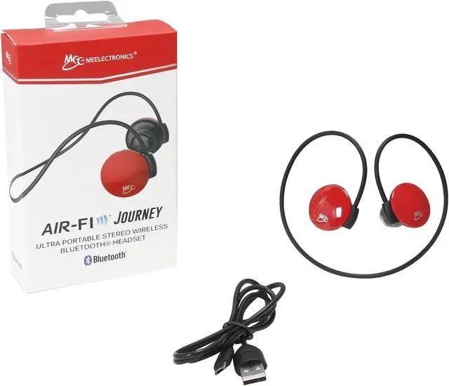Alt view image 6 of 6 - Mee audio Red EP-AF16-RD-MEE Micro-USB Connector Air-Fi Journey AF16 Ultra Portable Stereo Wireless Headset