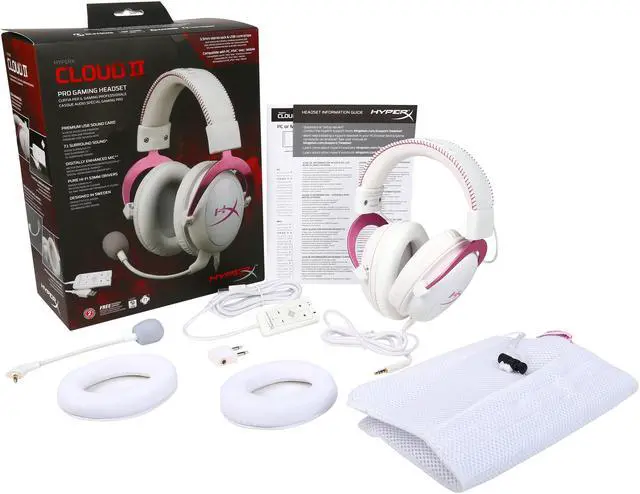 Alt view image 7 of 7 - HyperX Cloud II Gaming Headset with 7.1 Virtual Surround Sound for PC/PS4/Mac/Mobile - Pink