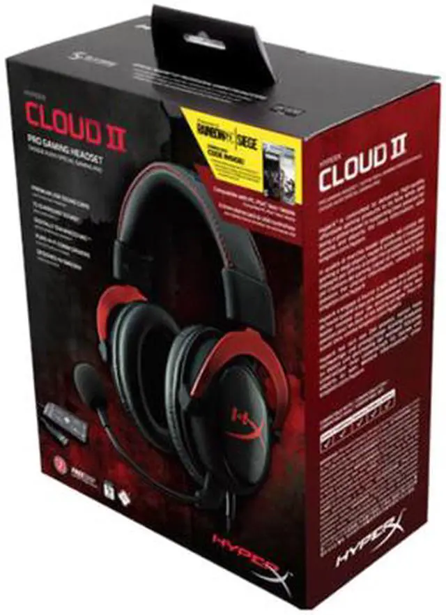Alt view image 7 of 7 - HyperX Cloud II Gaming Headset with 7.1 Virtual Surround Sound - Red - Rainbow Six Siege Edition