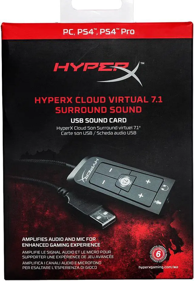 Alt view image 5 of 6 - HyperX Cloud Virtual 7.1 Surround Sound USB Sound Card