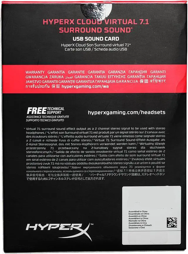 Alt view image 6 of 6 - HyperX Cloud Virtual 7.1 Surround Sound USB Sound Card