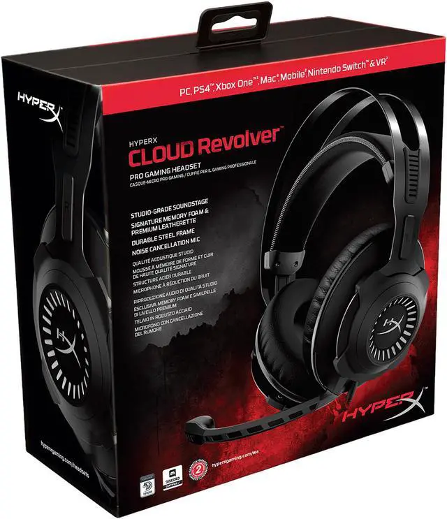 Alt view image 8 of 9 - HyperX Cloud Revolver Gaming Headset for PC, Xbox One, PS4, Switch - Gun Metal (HX-HSCR-GM)