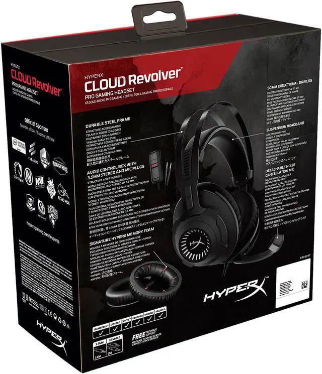 Alt view image 9 of 9 - HyperX Cloud Revolver Gaming Headset for PC, Xbox One, PS4, Switch - Gun Metal (HX-HSCR-GM)