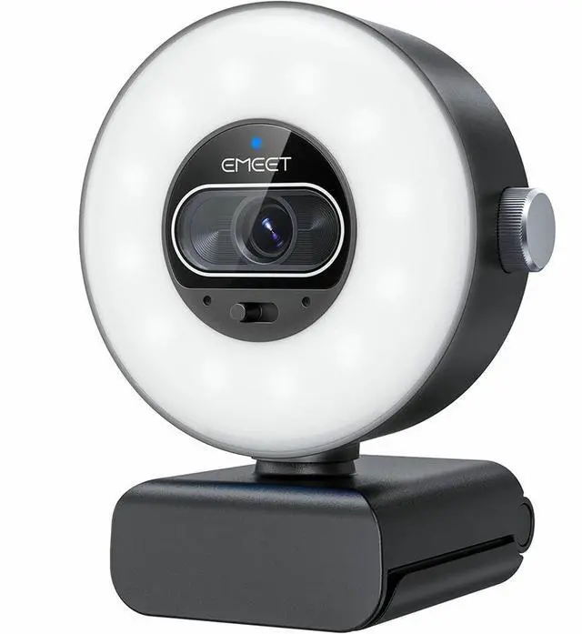 Main image of EMEET S600 Light 4K StreamCam with 1/2" Sensor, 0.2S PDAF, 2 Mics, Ring Light with Dial Control - 4 Lighting Modes with App Control 4K30FPS - 1/2" Sensor - Built-in Privacy Shutter - EMS60L-LD