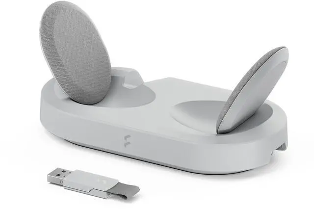 Alt view image 6 of 16 - Fractal Design Scape Light RGB Wireless Gaming Headset w/ Immersive Audio, USB Dongle & BT 5.3, Charging Stand, 40-Hr Battery, compatible with PC, Mac, PS4, PS5, Switch, Mobile - Gray (FD-HS-SCA1-02)