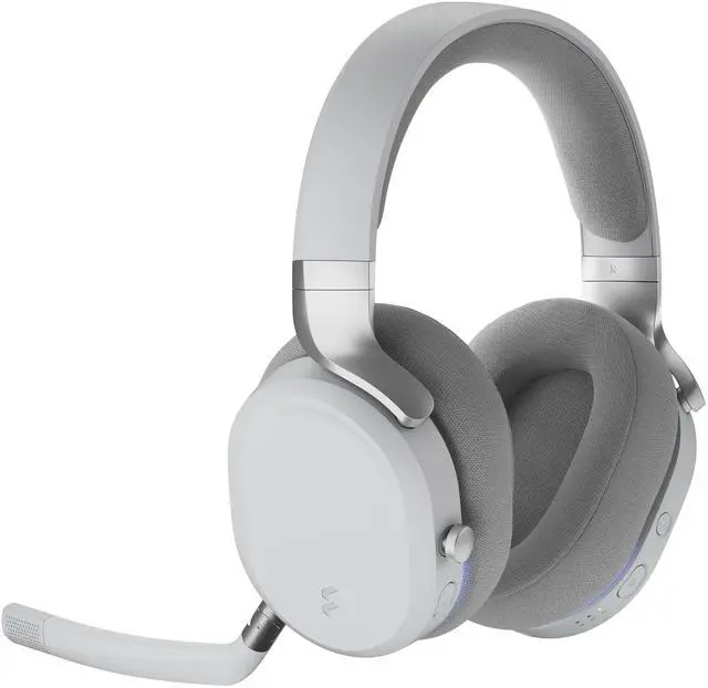 Alt view image 5 of 16 - Fractal Design Scape Light RGB Wireless Gaming Headset w/ Immersive Audio, USB Dongle & BT 5.3, Charging Stand, 40-Hr Battery, compatible with PC, Mac, PS4, PS5, Switch, Mobile - Gray (FD-HS-SCA1-02)