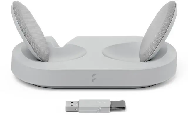 Alt view image 8 of 16 - Fractal Design Scape Light RGB Wireless Gaming Headset w/ Immersive Audio, USB Dongle & BT 5.3, Charging Stand, 40-Hr Battery, compatible with PC, Mac, PS4, PS5, Switch, Mobile - Gray (FD-HS-SCA1-02)