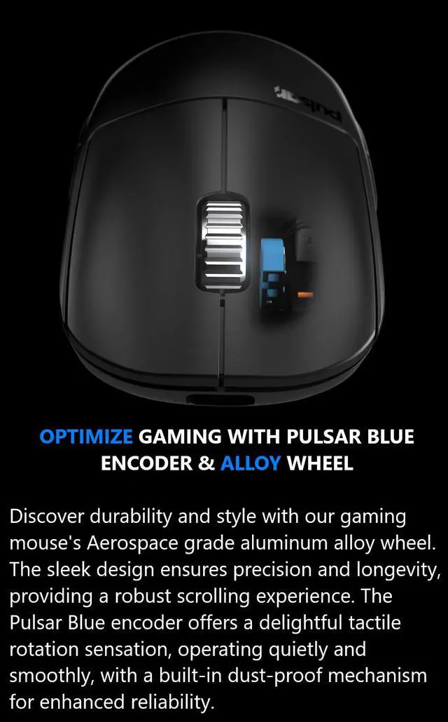 Alt view image 2 of 6 - Pulsar Gaming Gears X2A (High Hump) eS Competitive Wireless Gaming Mouse, Lightweight 2.3oz (65g), Symmetrical, Optical Switch, 2.4 Ghz, 4K Dongle included, 26k DPI, PAW3395 Sensor OLED display, Black