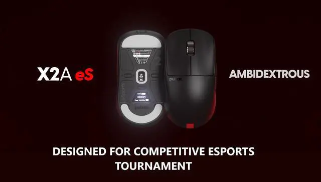 Alt view image 5 of 6 - Pulsar Gaming Gears X2A (High Hump) eS Competitive Wireless Gaming Mouse, Lightweight 2.3oz (65g), Symmetrical, Optical Switch, 2.4 Ghz, 4K Dongle included, 26k DPI, PAW3395 Sensor OLED display, Black