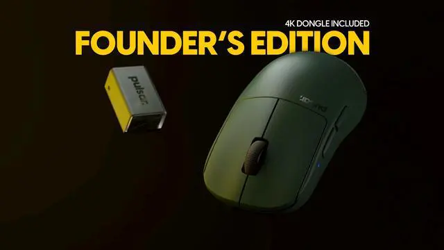 Alt view image 4 of 8 - Pulsar Gaming Gears X2H (High Hump) Founder's Edition Wireless Gaming Mouse, Ultra Lightweight 1.9oz (54g), Symmetrical, 4K Dongle included, 2.4 Ghz, 1 ms Polling Rate, 26k DPI, PAW3395 Sensor, Green