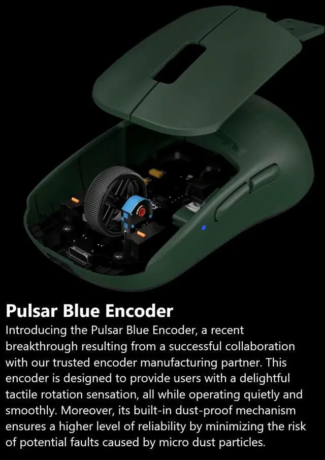 Alt view image 6 of 8 - Pulsar Gaming Gears X2H (High Hump) Mini Founder's Edition Wireless Gaming Mouse, Ultra Lightweight 1.82oz (52g), Symmetrical, 4K Dongle included, 2.4 Ghz, 1ms Polling Rate, 26k DPI, PAW3395 Sensor, Green