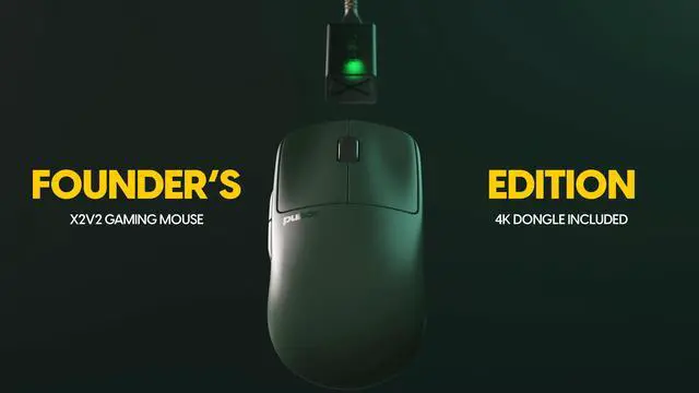 Alt view image 4 of 6 - Pulsar Gaming Gears X2V2 Founder's Edition Wireless Gaming Mouse, Ultra Lightweight 1.87oz (53g), Symmetrical, 4K Dongle Included, 2.4Ghz 1ms Polling Rate, 26k DPI, PAW3395 Sensor, Green