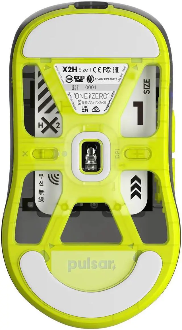 Alt view image 3 of 10 - Pulsar Gaming Gears X2H Mini Wireless Gaming Mouse Ultralight 52g, Ambidextrous, PAW3395 26K DPI Optical Sensor,5 Programmable Buttons, Compatible w/Windows/Mac/Linux, Acidic Green