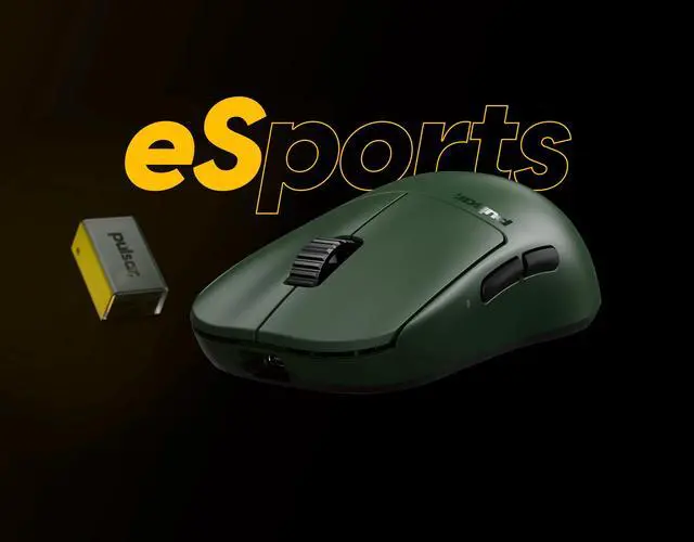 Alt view image 2 of 6 - Pulsar Gaming Gears X2H Founder's Edition eS Wireless Gaming Mouse Lightweight 65g Ambidextrous, 2.4 Ghz 4K Dongle Included PAW3395 26K DPI Optical Sensor, OLED Display, Green