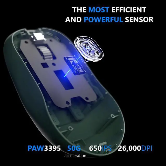 Alt view image 4 of 6 - Pulsar Gaming Gears X2H Founder's Edition eS Wireless Gaming Mouse Lightweight 65g Ambidextrous, 2.4 Ghz 4K Dongle Included PAW3395 26K DPI Optical Sensor, OLED Display, Green