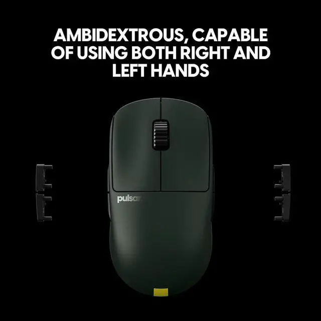 Alt view image 8 of 8 - Pulsar Gaming Gears X2A Founder's Edition eS Wireless Gaming Mouse Lightweight 69g Ambidextrous, 2.4 Ghz 4K Dongle Included PAW3395 26K DPI Optical Sensor, OLED Display, Green