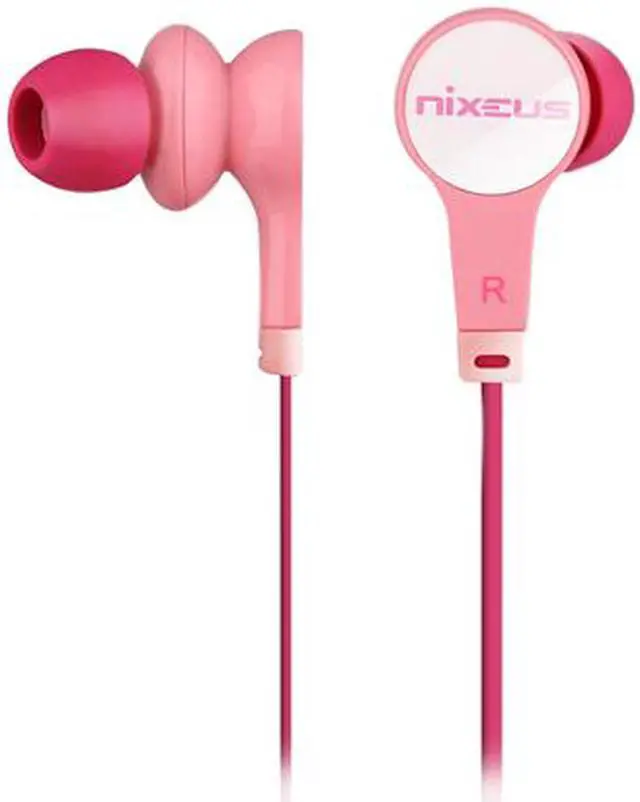 Alt view image 2 of 2 - Nixeus Pink 3.5mm Connector Earbud Earphones (Pink)