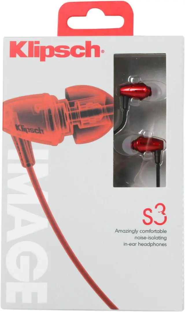 Alt view image 5 of 5 - Klipsch Rebel Red Image S3 3.5mm Connector In-Ear Rebel Red Nosie-Isolating Earphone W/ Oval Ear-tips