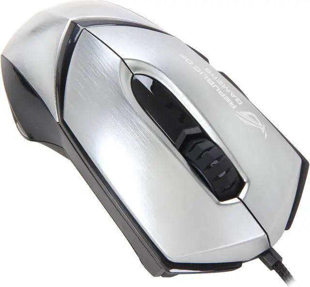 Alt view image 3 of 10 - ASUS ROG GX1000 Eagle Eye 90-XB3B00MU000 Black/Silver 1 x Wheel USB 2.0 Wired Laser Mouse