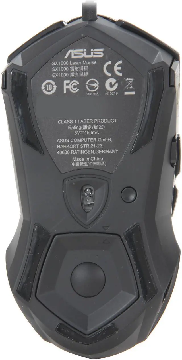 Alt view image 5 of 10 - ASUS ROG GX1000 Eagle Eye 90-XB3B00MU000 Black/Silver 1 x Wheel USB 2.0 Wired Laser Mouse